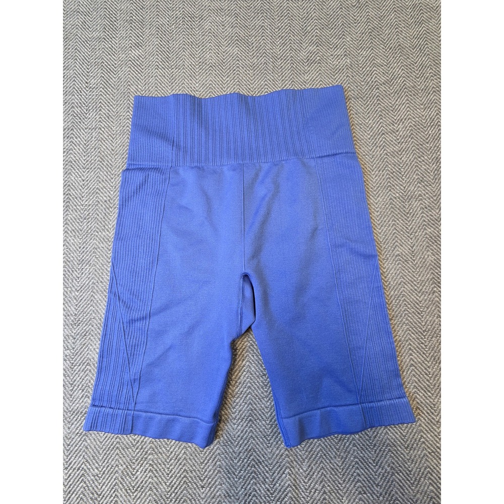 All in Motion Bike Shorts Women's Small Blue Seamless Wide Ribbed High Waistband